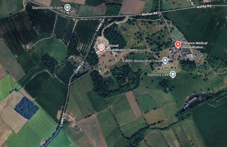 An arial map showing the NRC 