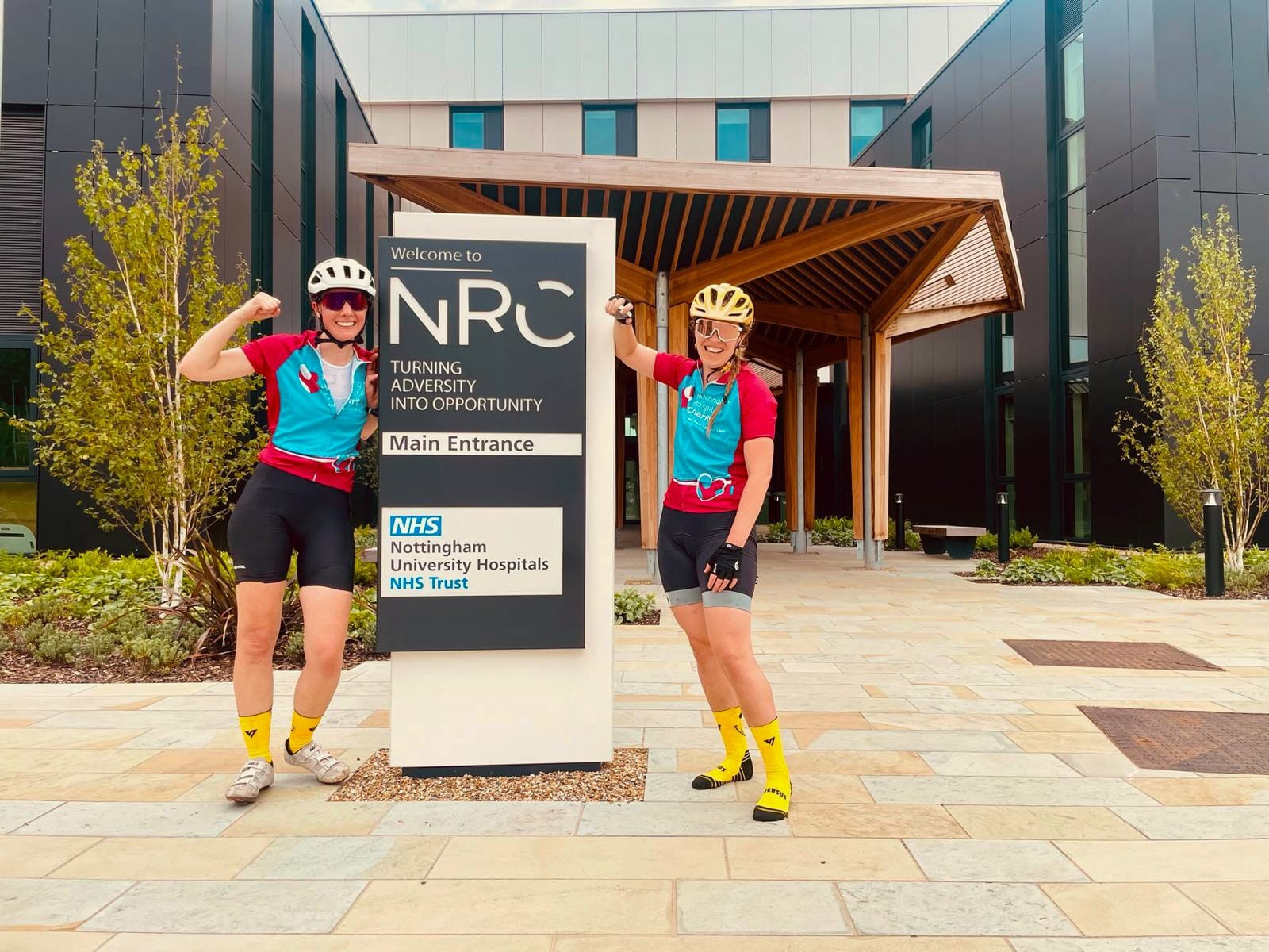 Cycling duo achieve 100-mile goal and smash fundraising target for National Rehabilitation Centre
