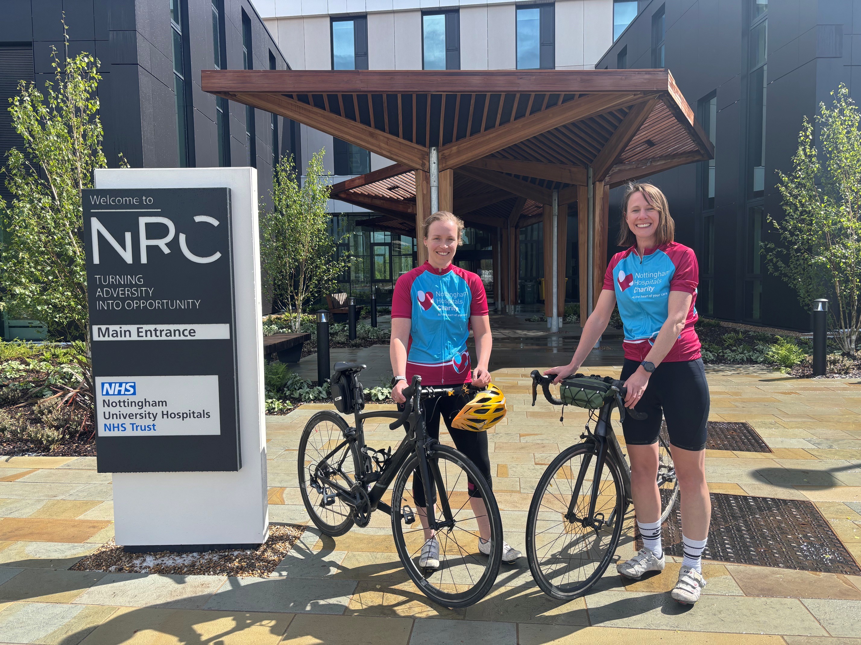 Nottingham duo take on 100-mile East Midlands cycle challenge to raise money to support brand new NHS National Rehabilitation Centre 